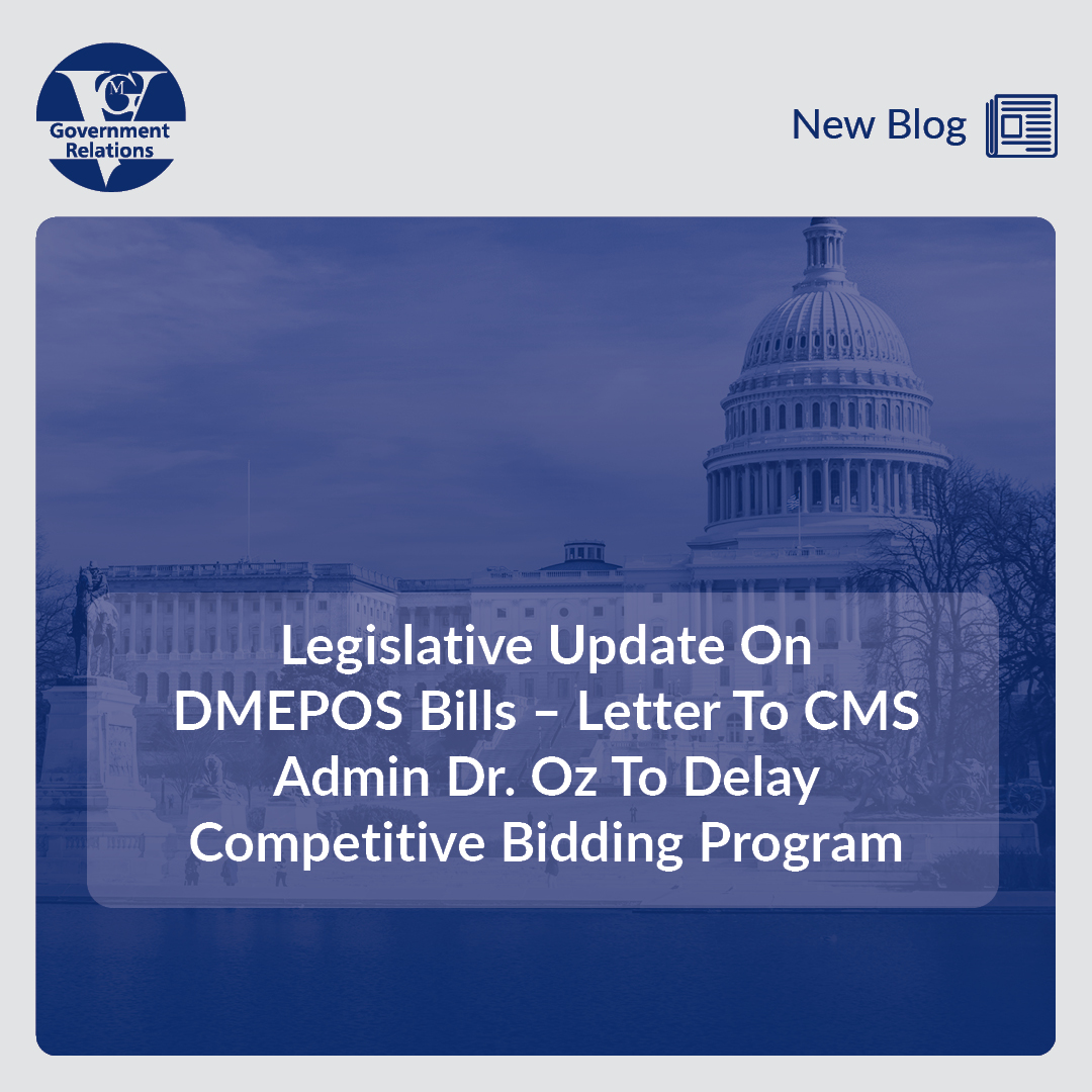 Legislative Update On DMEPOS Bills – Letter To CMS Admin Dr. Oz To Delay Competitive Bidding Program thumbnail