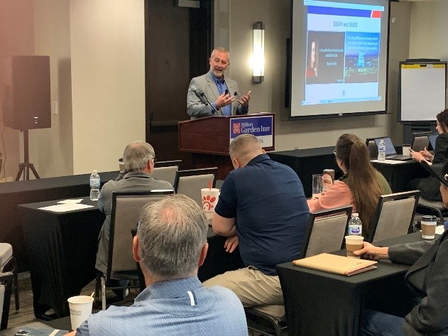 John Gallagher speaking to the group at the VGM and TexMEP event