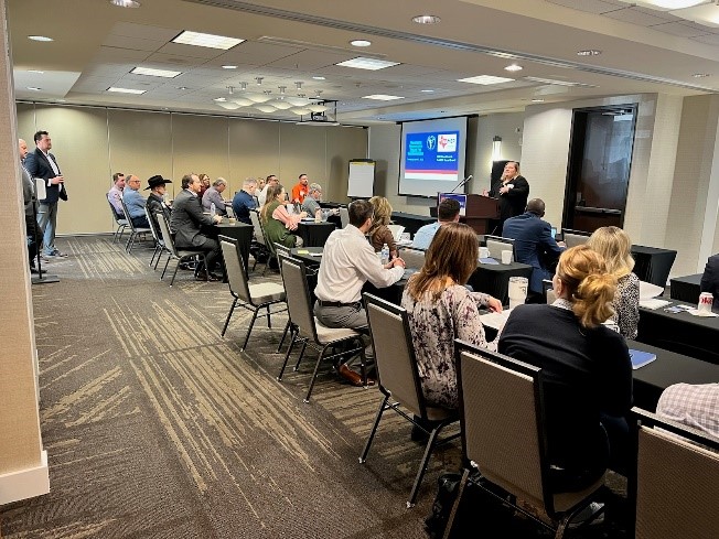 Victoria Peterson, President of TexMEP speaking to the attendees
