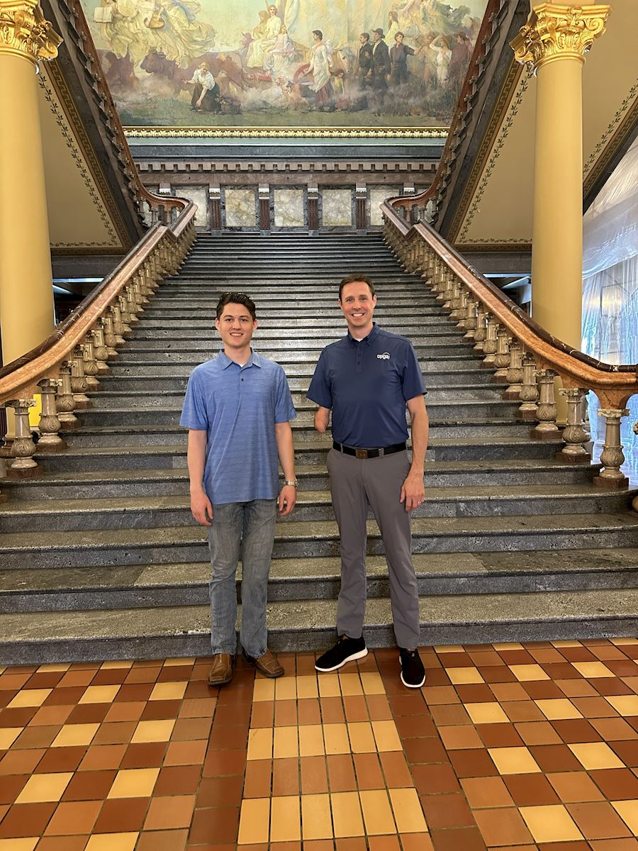 Elijah Brummond, 2026 NAAOP Breece Fellow, and Director of OPGA Jeff Kessler