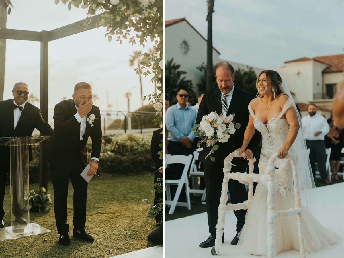 Jay Bloomfield and Chelsie Hill on their wedding day