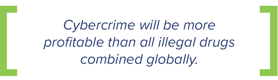 cybercrime will be more profitable than all illegal drugs combined globally