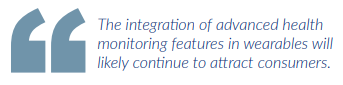 The integration of advanced health monitoring features in wearables will likely continue to attract consumers.