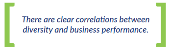 There are clear correlations between diversity and business performance.