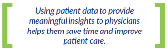 Using patient data to provide meaningful insights to physicians helps them save time and improve patient care.