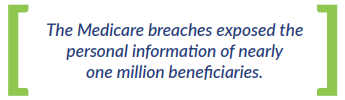 The Medicare breaches exposed the personal information of nearly one million beneficiaries.