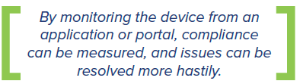 monitoring from an application, compliance can be measured